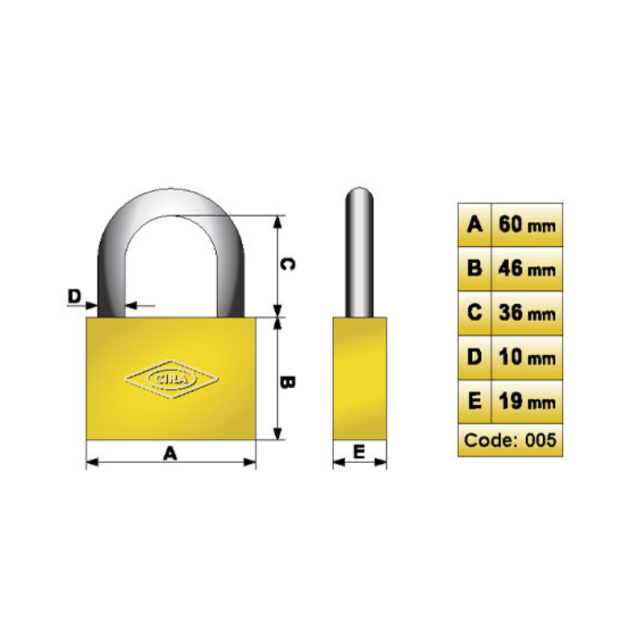 قفل آویز 005 گیرا یراق شاپ