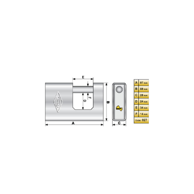 قفل کتابی 027 گیرا یراق شاپ