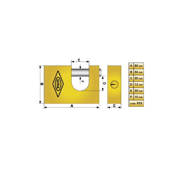 قفل کتابی 035 گیرا یراق شاپ