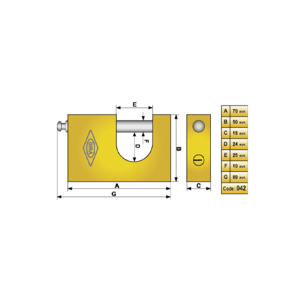 قفل کتابی 042 گیرا یراق شاپ