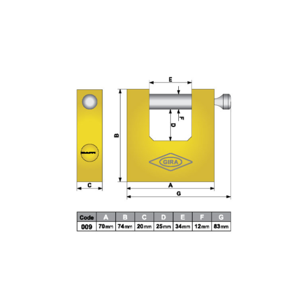 قفل کتابی 009 گیرا یراق شاپ