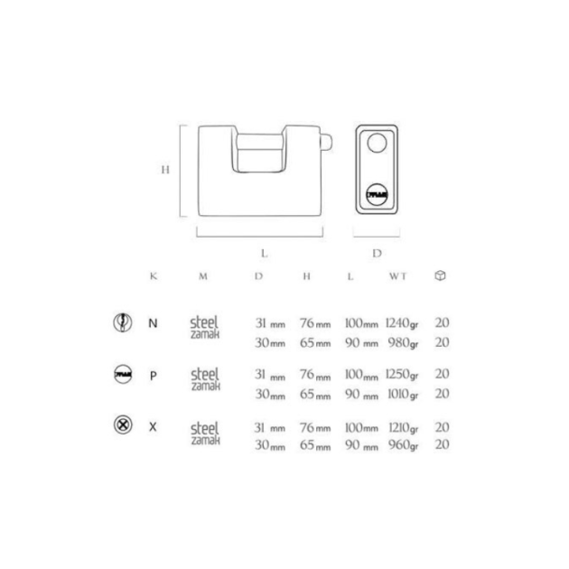 قفل کتابی کامپیوتری 100 کلون یراق شاپ